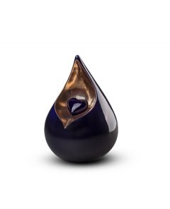 Dark blue teardrop keepsake urn 'Celest' in several sizes