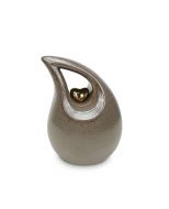 Ceramic keepsake urn teardrop with heart